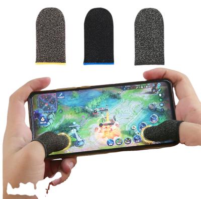 China MAVIS Mobile Accessories Silver Anti-sweat Gaming Phone Breathable Anti-Skid Fiber Sweatproof Touch Screen Thumbs Finger Sleeve for sale