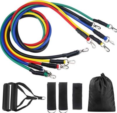 China Body Slimming Pull Up Resistance Bands 11 Piece Latex Resistance Band Set for sale