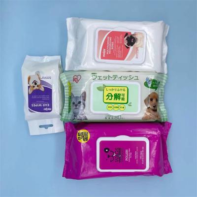 China OEM /Odm Pet Care Product Soft Biodegradable Stocked Pet Grooming Wet Cloths And No Stimulation Care Cloth For Cats And Dogs for sale