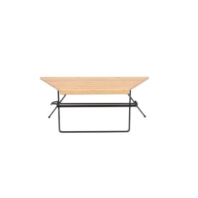 China Modern DIY Splicing Triangular Bamboo Campfire Table Portable Folding Dining Picnic Table For Camping Natural Color for sale