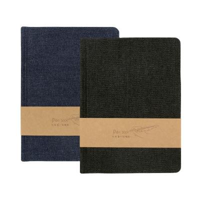 China Cowboy B6 80g Blank Book Dark Blue And Black Cloth Hard Cover Sketch Journal With Blank Pages for sale