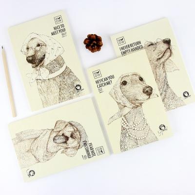 China Lovely Drawing A5 Printed Happy Dog Sketchbook Diary Dairy Notebook Painting Book for sale