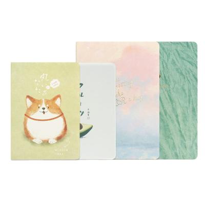 China 4 Color Sewing Binding Cartoon Printing Logo Soft Cover Hot Stamping Sewing Notebook With Line Pages Printing for sale