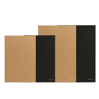 China Soft Cover Notebook Black Kraft Paper Dot Hidden Thread Soft Cover Sewing Notebook With Line Pages Stitch Printing for sale