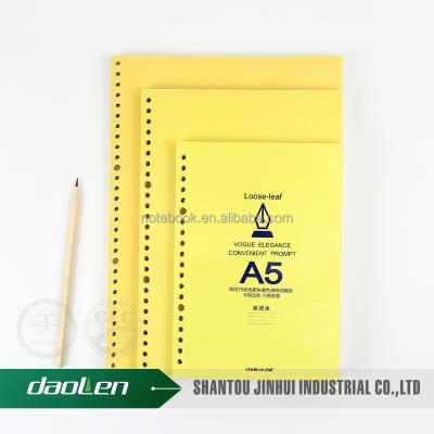 China Recycled And Eco - Friendly Lined Notebook Journal Loose - Leaf Binder / Planner Refill Paper for sale