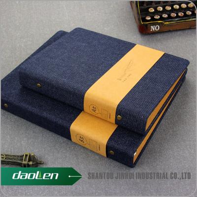 China Customized Printed Cloth Casebound Cover Notebook Loose Leaf Diary Journal Hard Notebook for sale