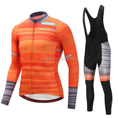 China Breathable Custom Cycling Jersey Long Sleeves Cycling To Wear Manufacturer Bicycle Clothing Sets for sale