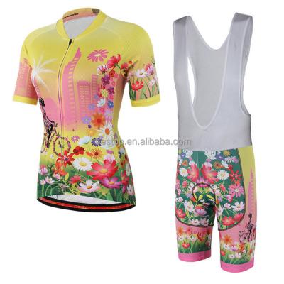 China Tank Top Bib Shorts Antibacterial Custom Cycling Set for sale