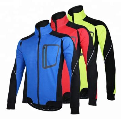 China Antibacterial Custom Thermal Fleece Winter Cycling Jacket Windproof With Fleece Fabric for sale