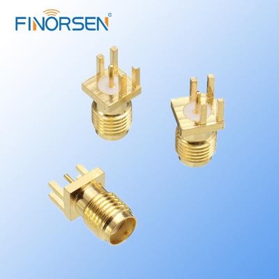 China Hot Selling SMA Jack Nut Bulkhead Solder Edge Female RF Straight Socket 1.2 Mm Space PCB Clip Mount RF Connector Plug for sale