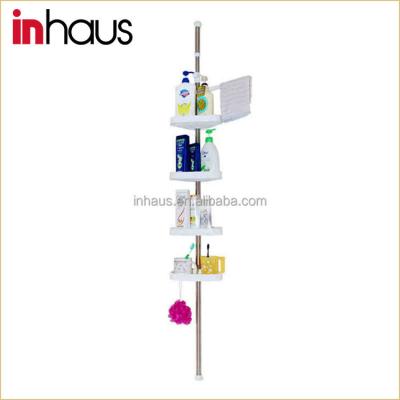 China Modern 4 Tier Stainless Steel Shower Wall Standing Telescopic Decorative Corner Shelf For Bathroom for sale