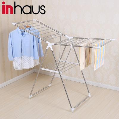 China Indoor High Quality Eco-friendly PP Coated Folding Dryer Rack Steel Cloth Airer Laundry Folding Table Clothes Dryer Rack Foldable Hanging Rack for sale