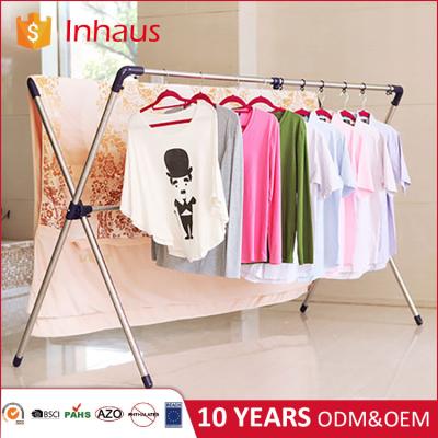 China Inhaus Wholesale Price X Shape Adjustable Metal Rack Clothes Drying Rack for sale