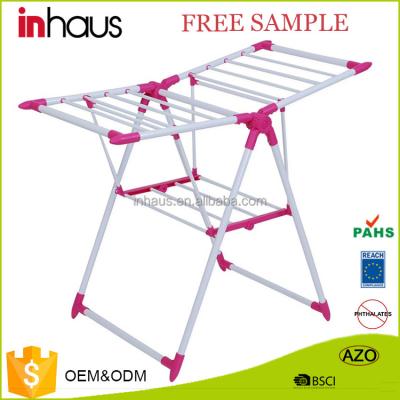 China Folding Rack Carbon Steel Cloth Dryer Airer Stand Eco-Friendly Balcony Space Saving for sale