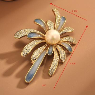 China Antique Imitation New gradient color enamel chrysanthemum brooch high-end all-match suit jacket corsage dress pin accessories mothers day gifts for sale