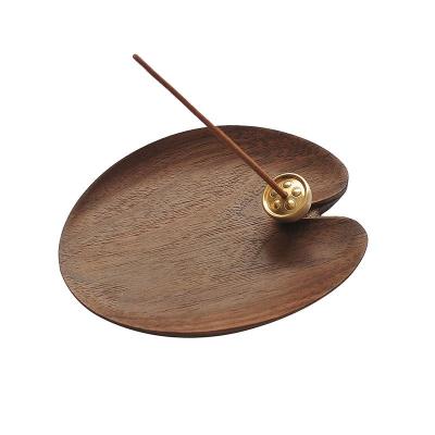 China Home Chinese Wooden Decoration Incense Stick Incense Stick Censer Incense Holder Black Walnut Leaf Lotus Incense Gift Box Creative Mother's Day Gift for sale