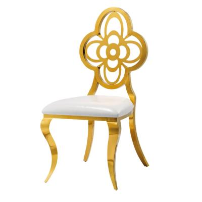 China Customized Modern Tube Color Furniture Modern Stackable Wedding Event Chairs Gold Stainless Steel For Hotel for sale