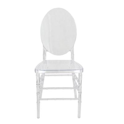 China Contemporary Modern Style Clear Crystal Acrylic Plastic Round Back Dining Wedding Party Chair For Event for sale