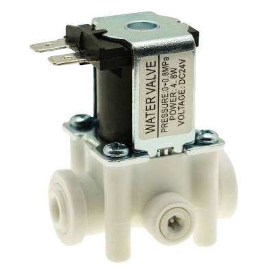 China DC24V Hotel Quick Connect 1/4 Inch Sewage Solenoid Valve For Water Purifier for sale