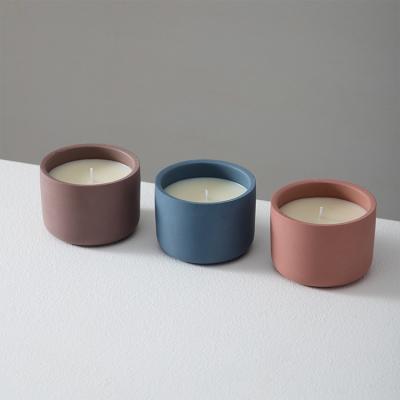 China Europe Wholesale Home 10oz Short Ceramic Tabletop Candles Container Matte Ships With Lid For Decorative for sale