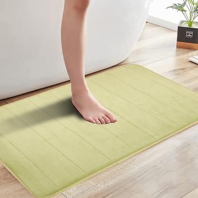 China Sustainable Comfortable Feet Covers Vertical Stripe Absorbent Memory Foam Mats For Bathroom for sale