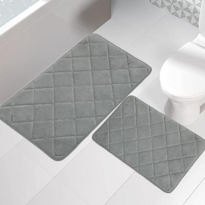 China Home Stored In Stock Shower Bathroom Memory Foam Absorbent Bath Mat for sale