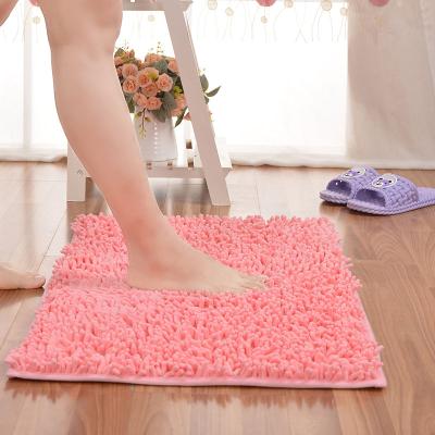 China Durable Shaggy Carpet Bathroom Door Chenille Mat Bath Living Room Dining Room Anti-Slip Waterproof Rug for sale