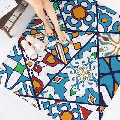 China Custom Embossed Floor Mat Cartoon Print Bathroom Mat Logo Rubber Door Outdoor Pvc Home Anti Slip Washable for sale