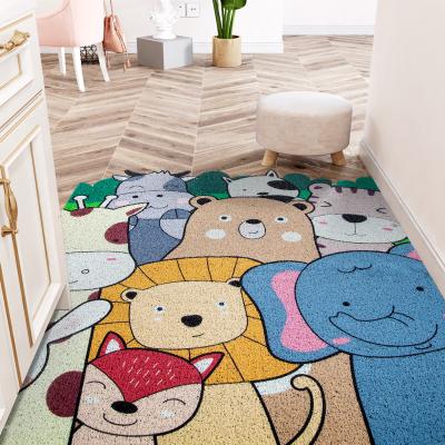 China Loop Pile Diamond Backing Pvc Cushion Coil Washable Door Mat for sale