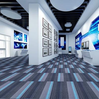 China Custom Printed Stripe China Office Building Carpet Tiles 50*50 for sale