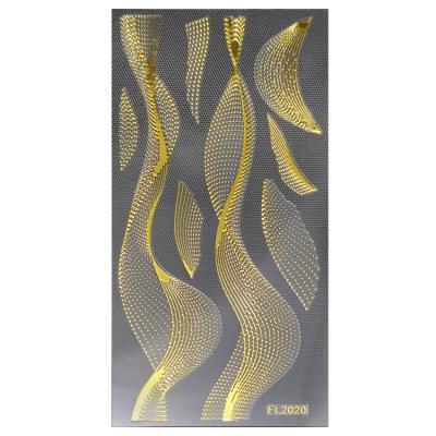 China Easy Apply Metallic Nail Art Gold Nail Sticker 3D Nail Decal for sale