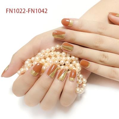 China Easy Apply Metallic Nail Jel Strips Gold Glitter Nail Art Stickers 4C for sale