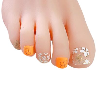 China DIY nail new summer foot nail gum fluorescent nail stickers European and American spot color toe nail products for sale