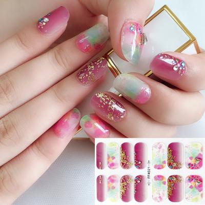 China 3d Nail Art Wraps High Glossy Hot Sale Waterproof Durable Waterproof 3D Jewelry Nail Art DIY Decoration Gel Nail Sticker Stick Metallic Rhinestone And for sale