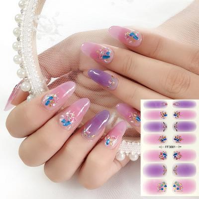 China Easy Apply Wholesale Custom Crystal Nail Polish 3D Strips Hot Sale And Waterproof Wrap Japanese Style Metallic Nail for sale