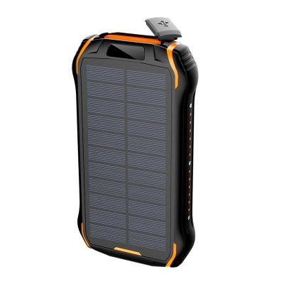 China Hot-selling 20000mah portable solar power bank solar panel battery charger wholesale price solar panel charging for sale