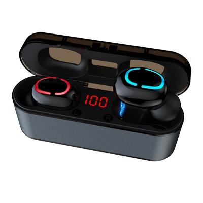 China Waterproof Earbuds TWS Mini Radio BT 5.0 Earphone With Dual MIC LED Display for sale