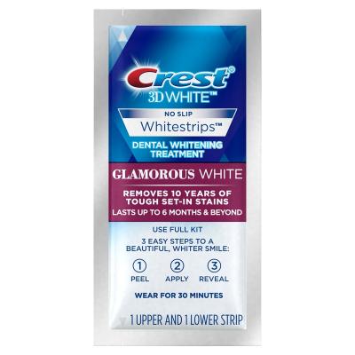 China Glamorous White Crest Whitestrips 1 Box 14 Pockets 28 Strips Crest Teeth Whitening Strips Glamorous White for sale