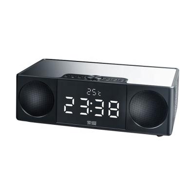 China AUX wireless speaker. Good Quality Portable Wireless TF Card Alarm Clock Bass LED Speakers Phone Function Speakers FM for sale