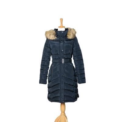 China High Quality Collar Waist Jacket Women Winter Thick Padded Outdoor Windproof Cotton-Padded Jacket Plus Fur Long for sale