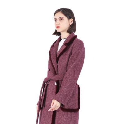 China Breathable Fashion Clothes Woolen Coat Ladies Coat Ditch Along Wool Woolen Fabric for sale