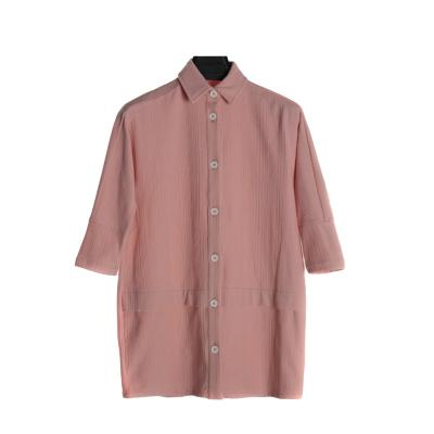 China Top Quality Antistatic Recycled Fabric Shirt Dress Girl Half-sleeve Pink Kid Clothes New Arrivals for sale