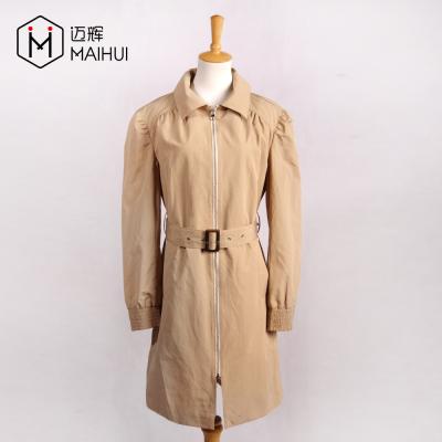 China New Design 2019SS Anti-Shrink For Lady Ajust-waisted Beige Women's Elegance Gap Coat Long Coat for sale