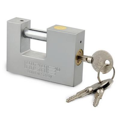 China Warehouse Heavy Duty 100mm Cross Key Iron Nickel Plated Rectangular Padlock 70mm 80mm 90mm for sale