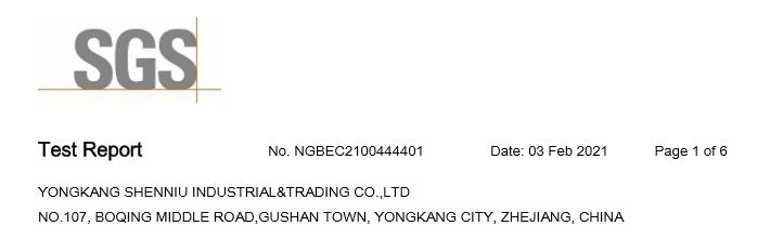 IF - Yongkang Shenniu Industrial And Trading Ltd.