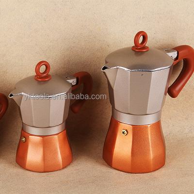 China 2022 Amazon Moka Pot PORTABLE Hot Colorful Stovetop Espresso Maker for sale