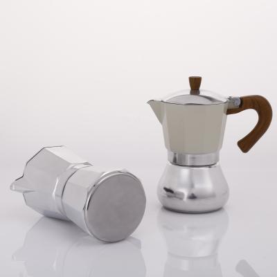 China WITH LID Induction Cooker Style Moka Pot Stovetop Espresso Maker The Lower Part Can Be Replaced Can Be Cooked Over An Open Flame for sale