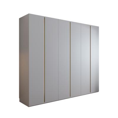 China (Other) Scandinavian modern adjustable luxury minimalist light four or six door combination of the whole wardrobe for sale