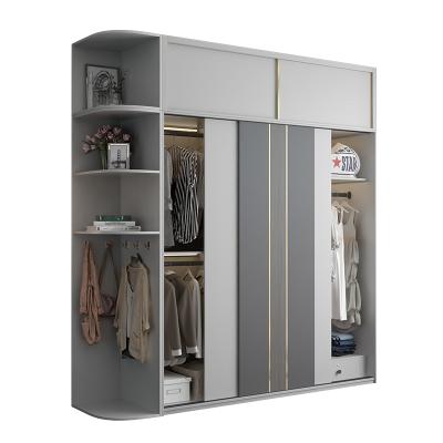 China Luxury Combination Adjustable Scandinavian Cabinet Bedroom Cabinet Sliding Door Modern Single(Other) Light With Large Top Cabinet Cabinet for sale