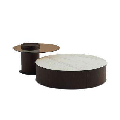 China Round Rock Slab Coffee Table Modern Lightweight Luxury Designer Furniture for sale